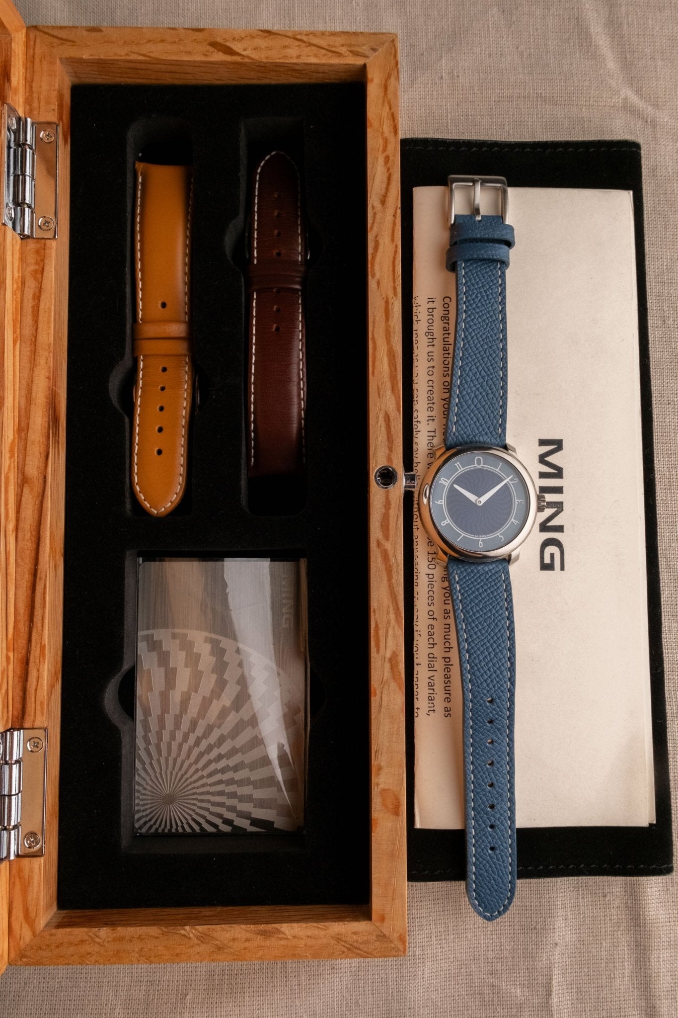 2017 MING 17.01 Titanium Mosaic Guilloché Blue Dial - Wrist Story Pty Ltd