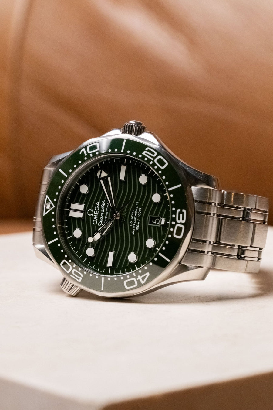 2023 Omega Seamaster 300M Professional Green Wave Dial Ceramic Bezel 210.32.42.20.10.001 - Wristory