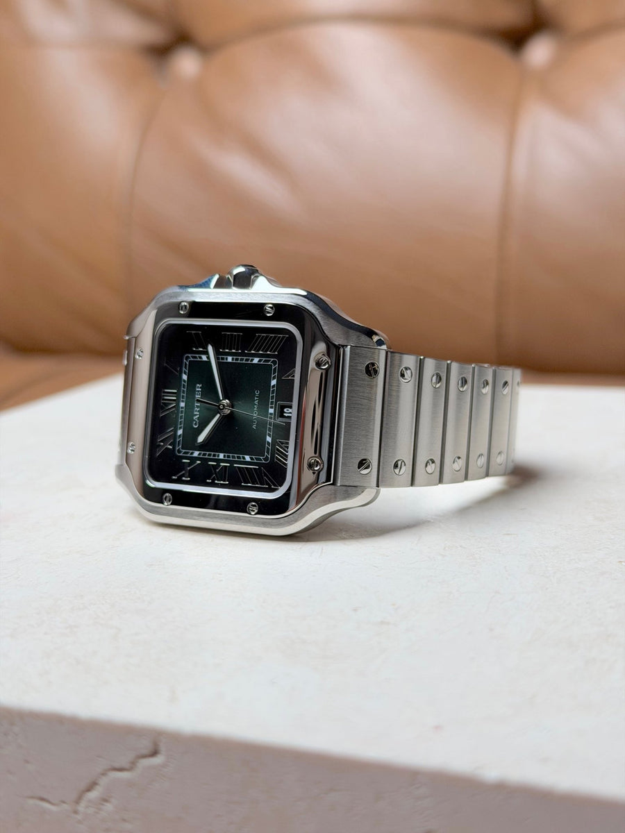 2024 Cartier Santos de Cartier Large Green Dial Ref. WSSA0062 - Wristory