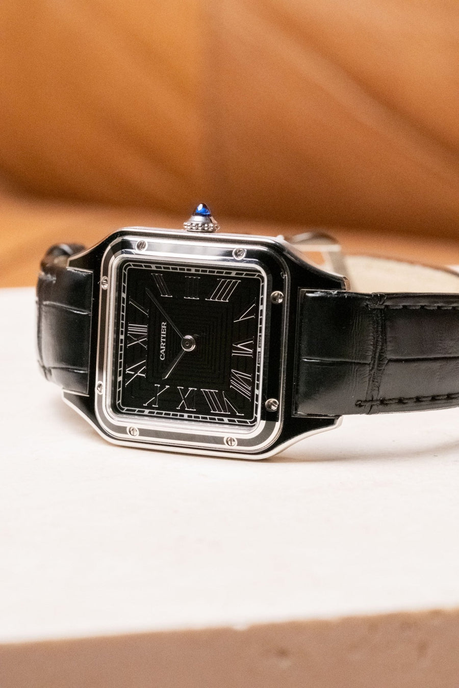 2024 Cartier Santos Dumont Black Lacquer WSSA0046 pre-owned watch Wristory Melbourne