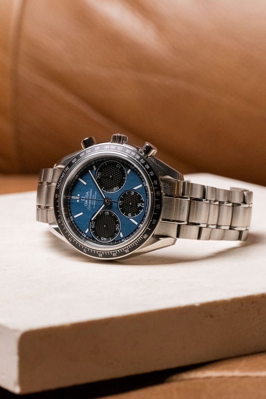 2024 OMEGA Speedmaster Racing Chronograph Blue Dial 326.30.40.50.03.001 pre-owned watch Wristory Melbourne