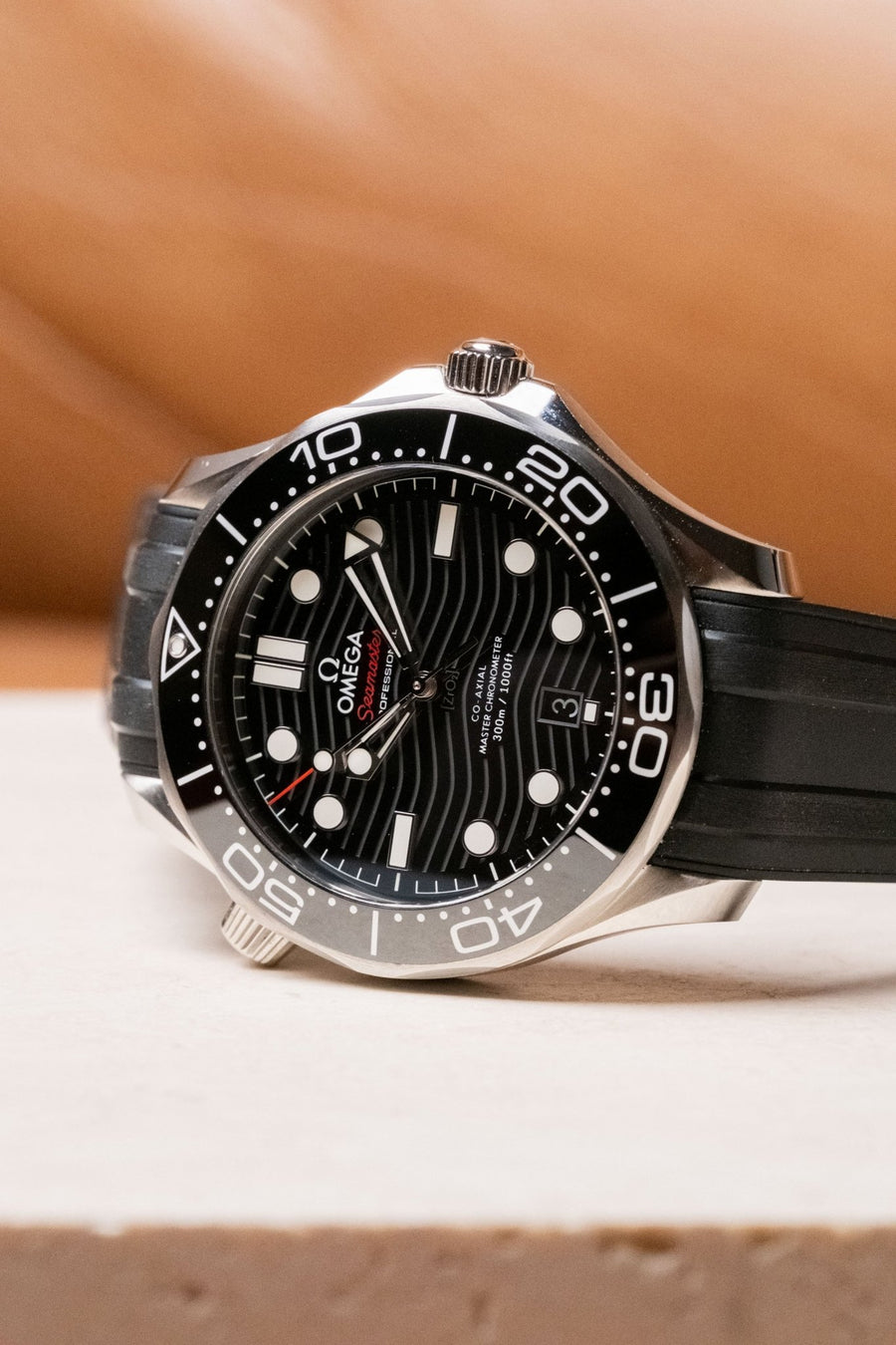2025 OMEGA Seamaster Diver 300M Black Wave Dial on Rubber Ref 210.32.42.20.01.001 - Wristory