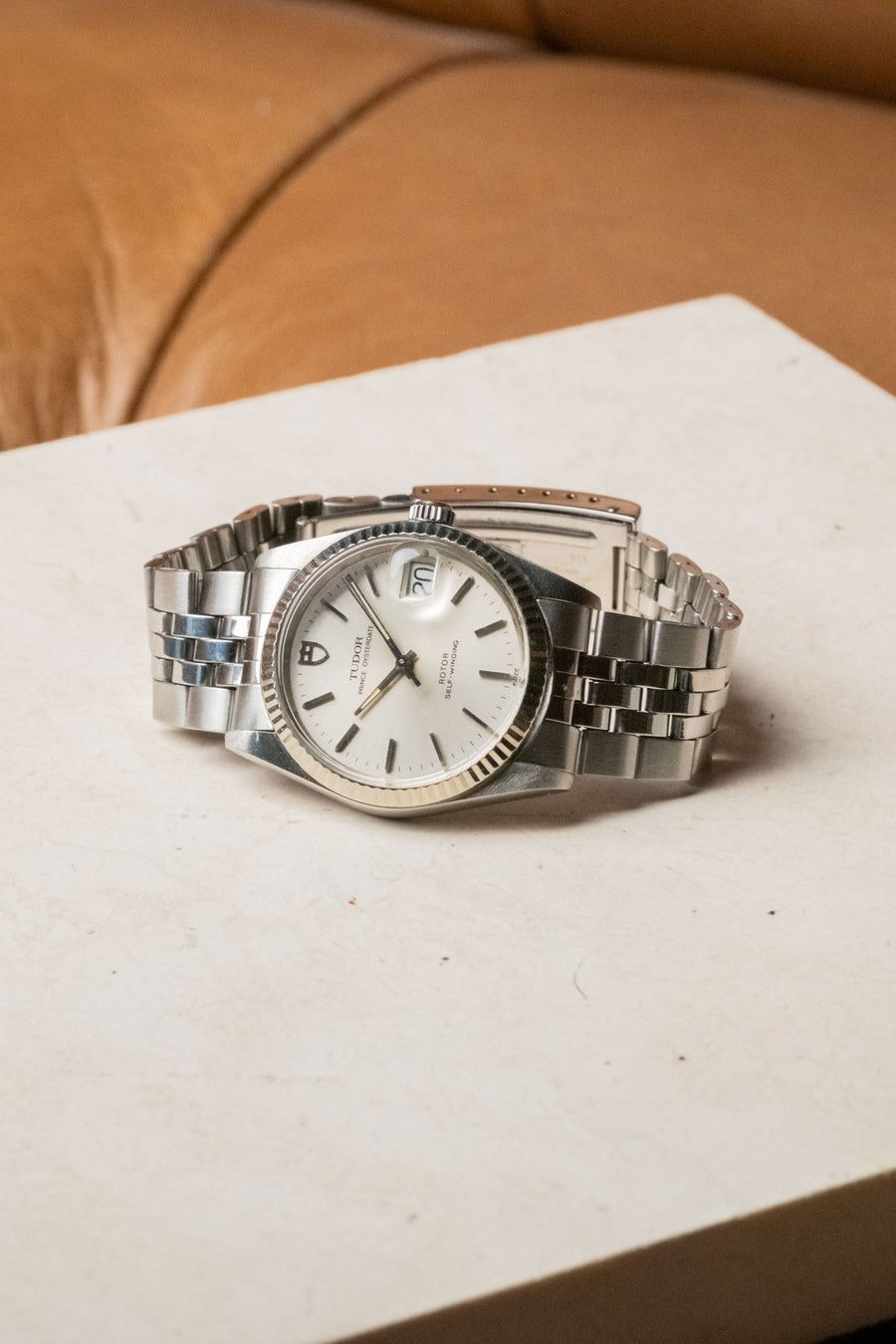 Circa 1989 Tudor Prince Date with Rolex Engraved Crown and Caseback Ref. 74034 - Wristory