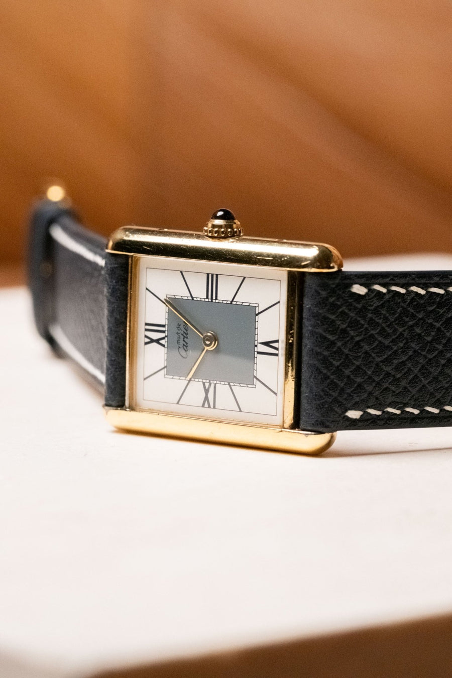 1990s Circa 1990s Cartier Tank Vermeil Must de Cartier LM White Roman Dial Quartz 590005 pre-owned watch Wristory Melbourne