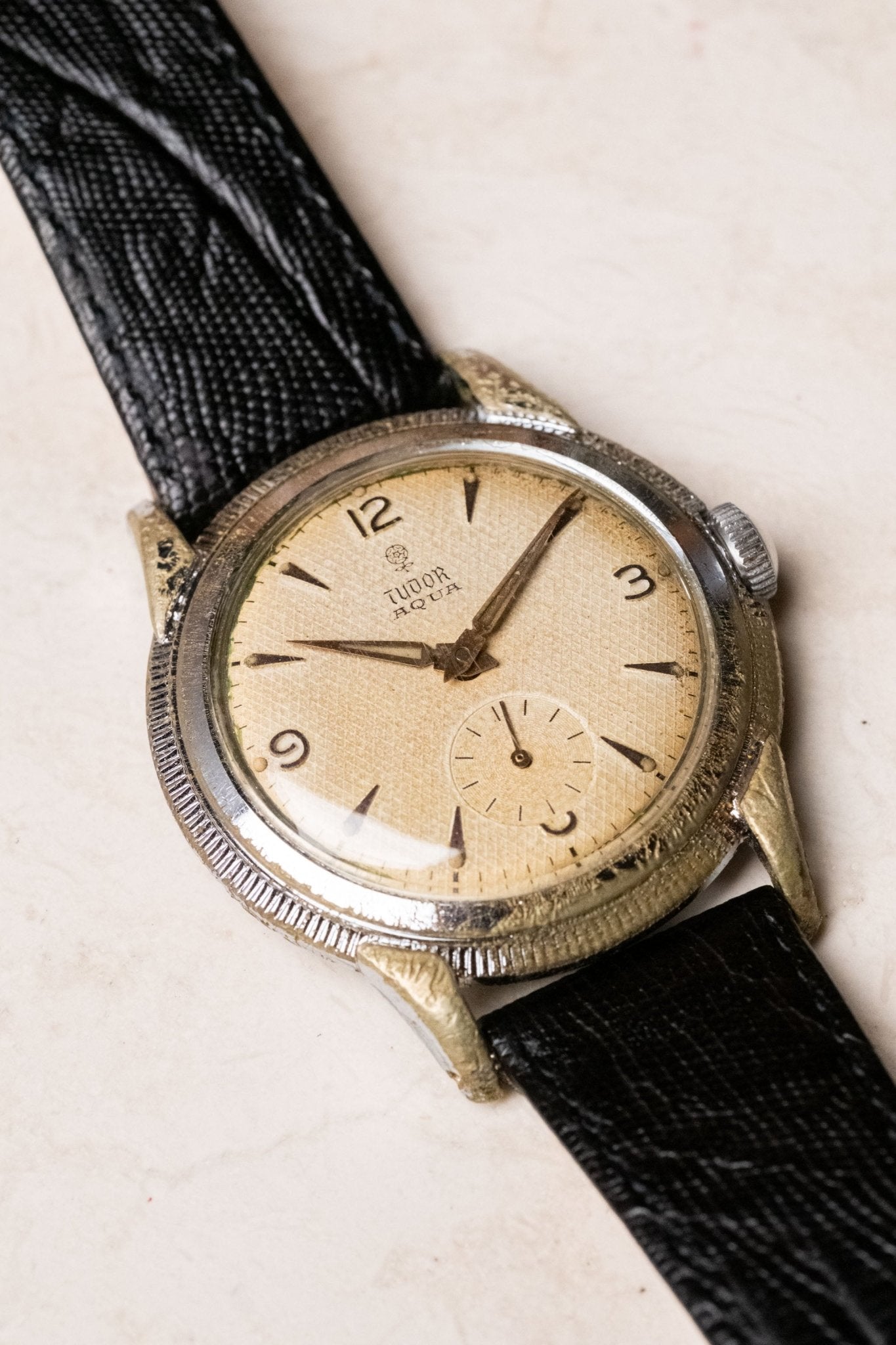 1950s Tudor Aqua Manual - Wind Honeycomb Dial Serviced - Wristory