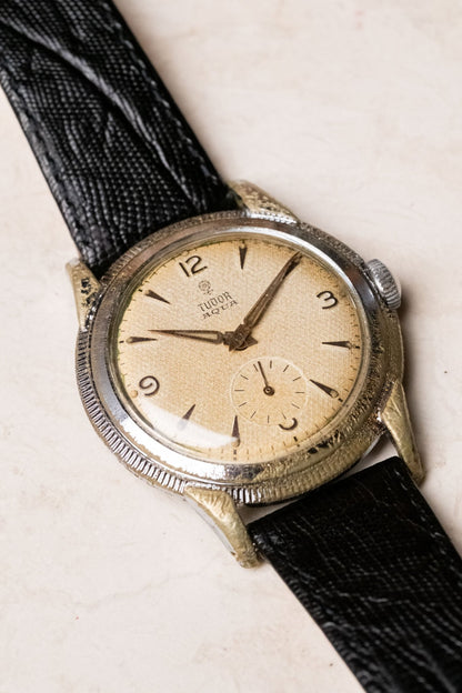 1950s Tudor Aqua Manual - Wind Honeycomb Dial Serviced - Wristory