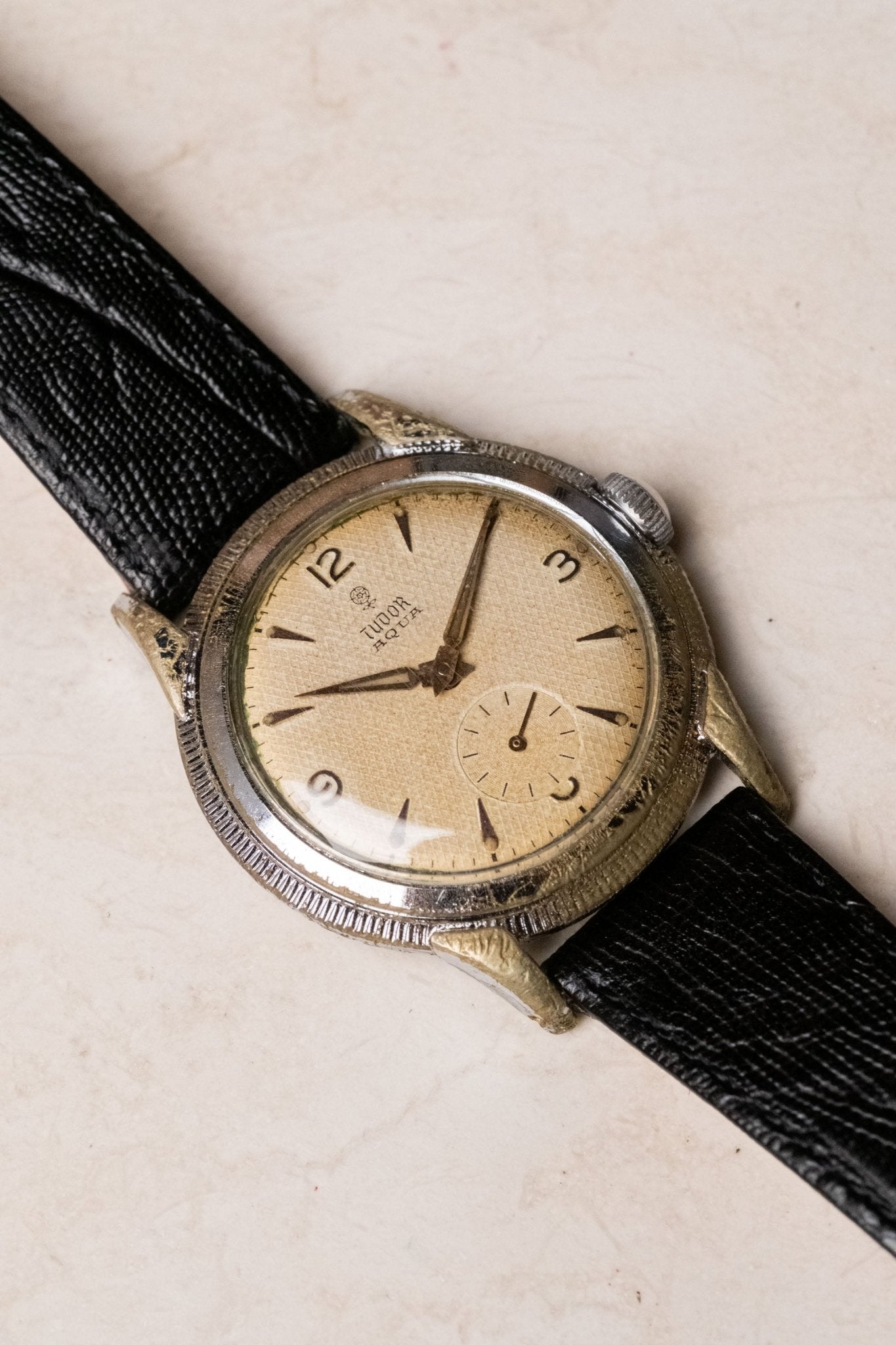 1950s Tudor Aqua Manual - Wind Honeycomb Dial Serviced - Wristory