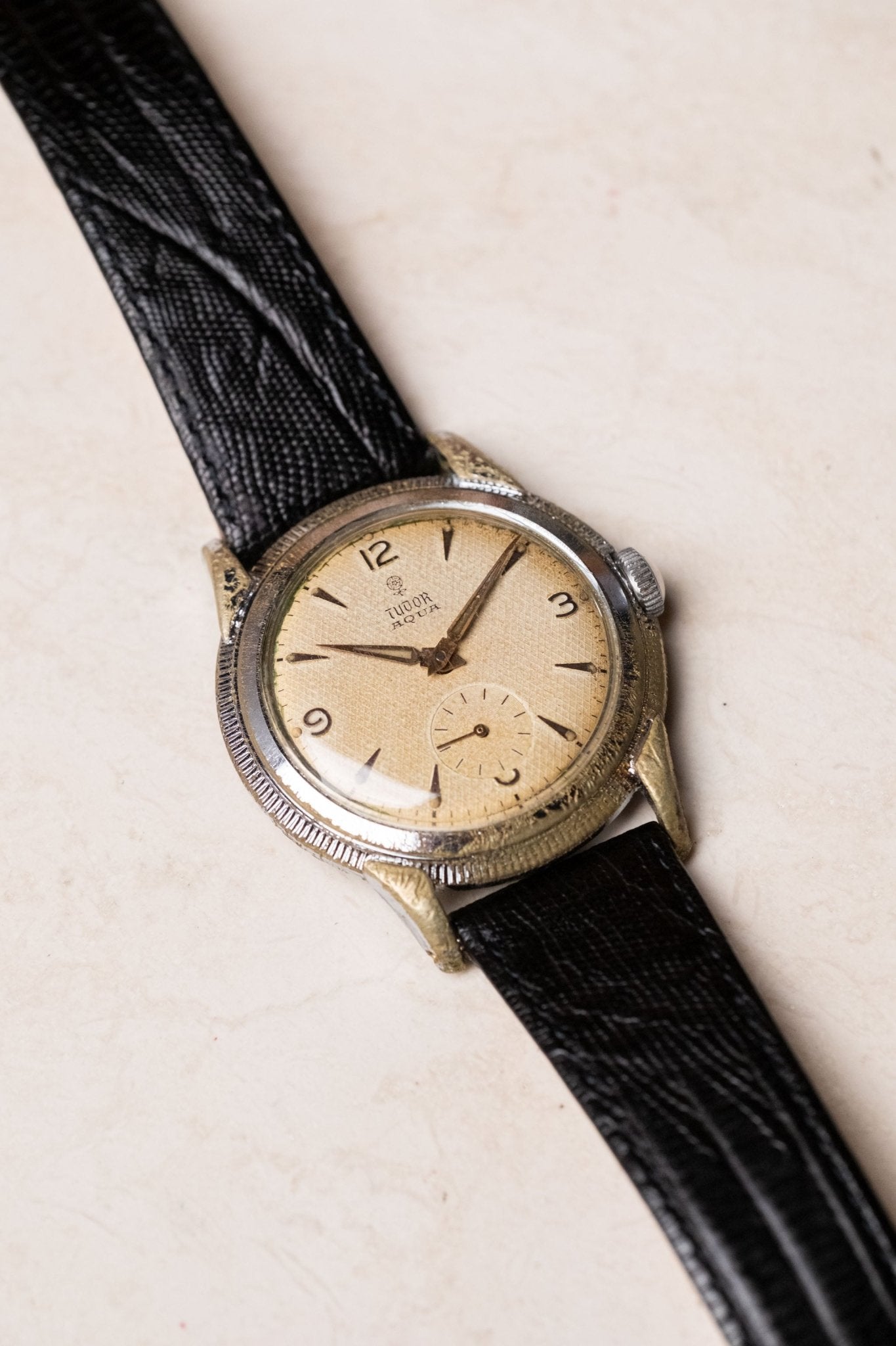 1950s Tudor Aqua Manual - Wind Honeycomb Dial Serviced - Wristory