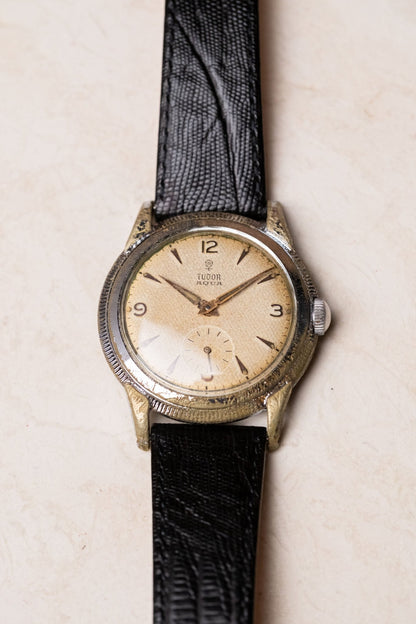 1950s Tudor Aqua Manual - Wind Honeycomb Dial Serviced - Wristory