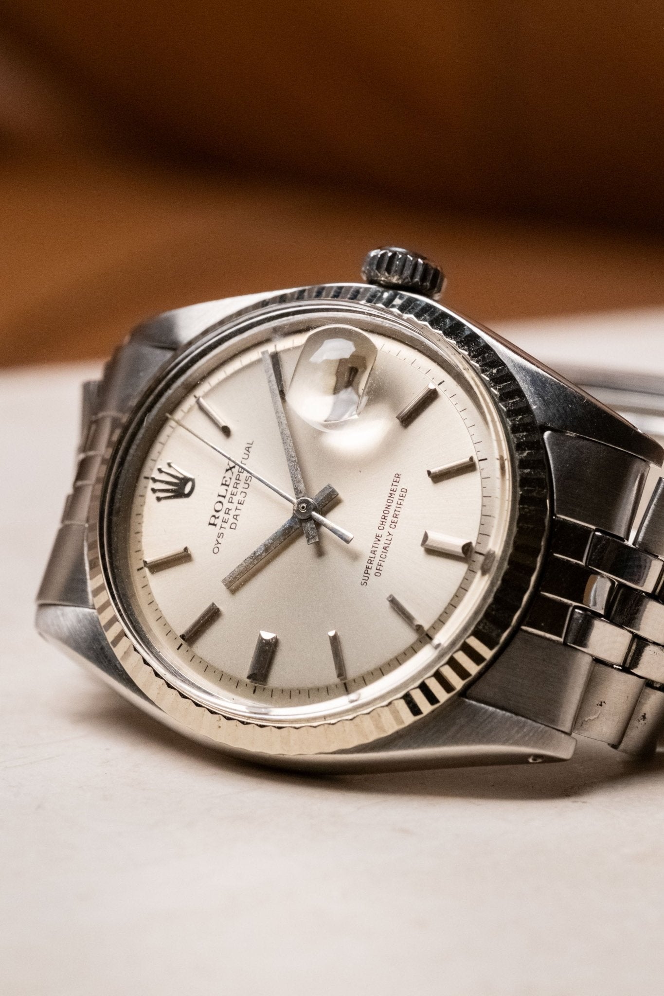 1975 Rolex Datejust 36 Silver “Doorstop” Pie - Pan “Doorstop” Dial Fluted Jubilee Ref. 1601 - Wristory