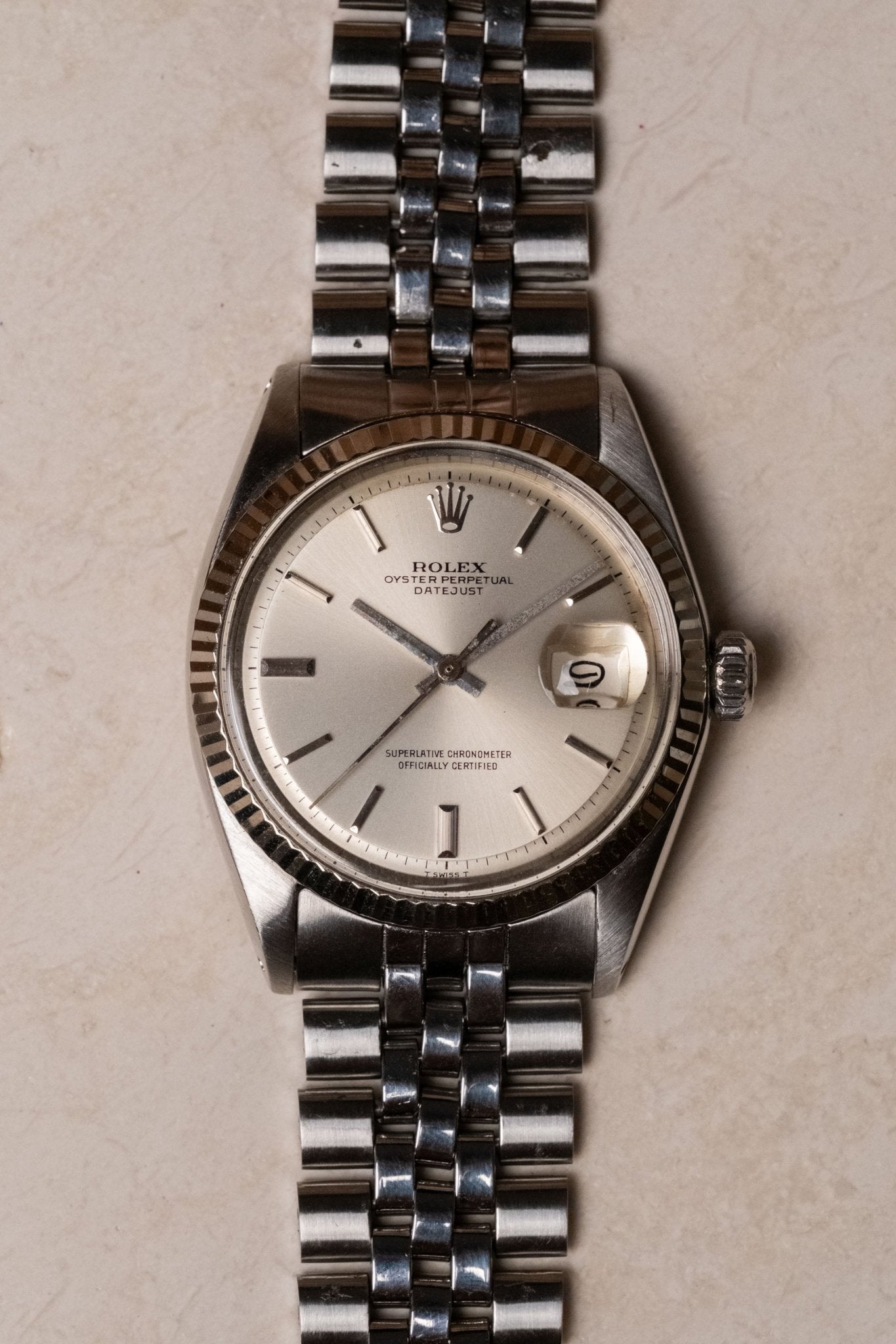 1975 Rolex Datejust 36 Silver “Doorstop” Pie - Pan “Doorstop” Dial Fluted Jubilee Ref. 1601 - Wristory