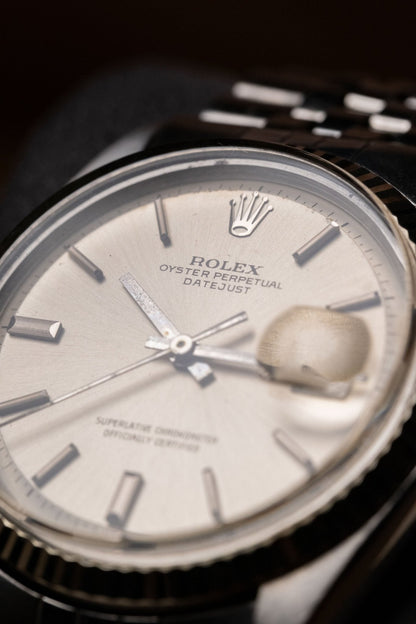1975 Rolex Datejust 36 Silver “Doorstop” Pie - Pan “Doorstop” Dial Fluted Jubilee Ref. 1601 - Wristory