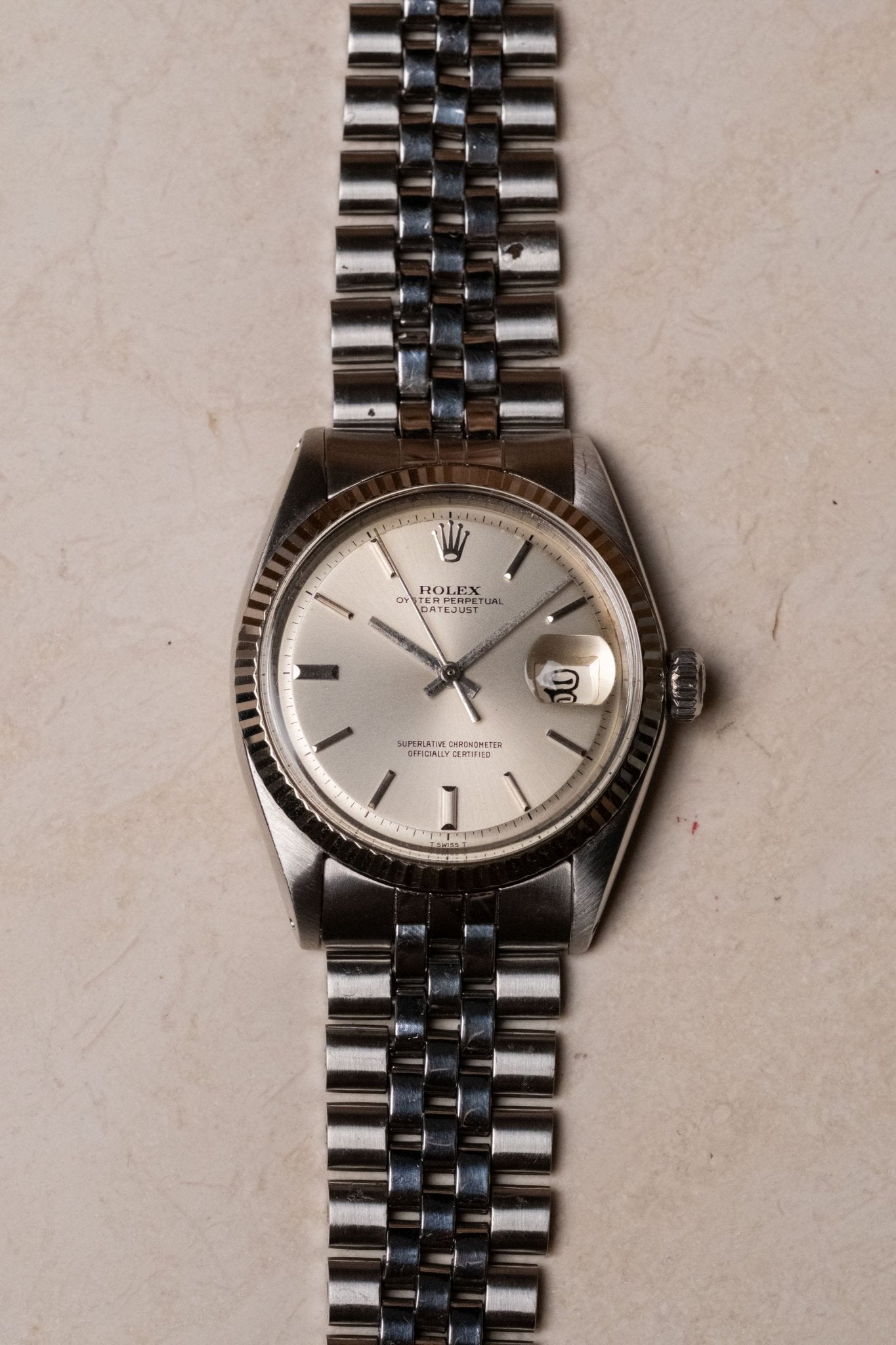 1975 Rolex Datejust 36 Silver “Doorstop” Pie - Pan “Doorstop” Dial Fluted Jubilee Ref. 1601 - Wristory