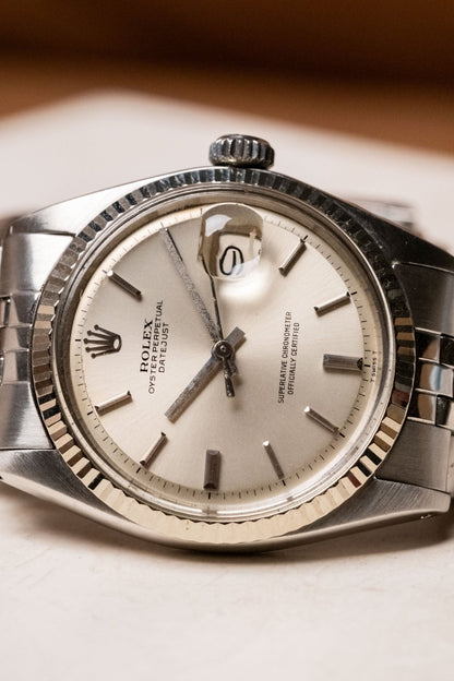 1975 Rolex Datejust 36 Silver “Doorstop” Pie - Pan “Doorstop” Dial Fluted Jubilee Ref. 1601 - Wristory