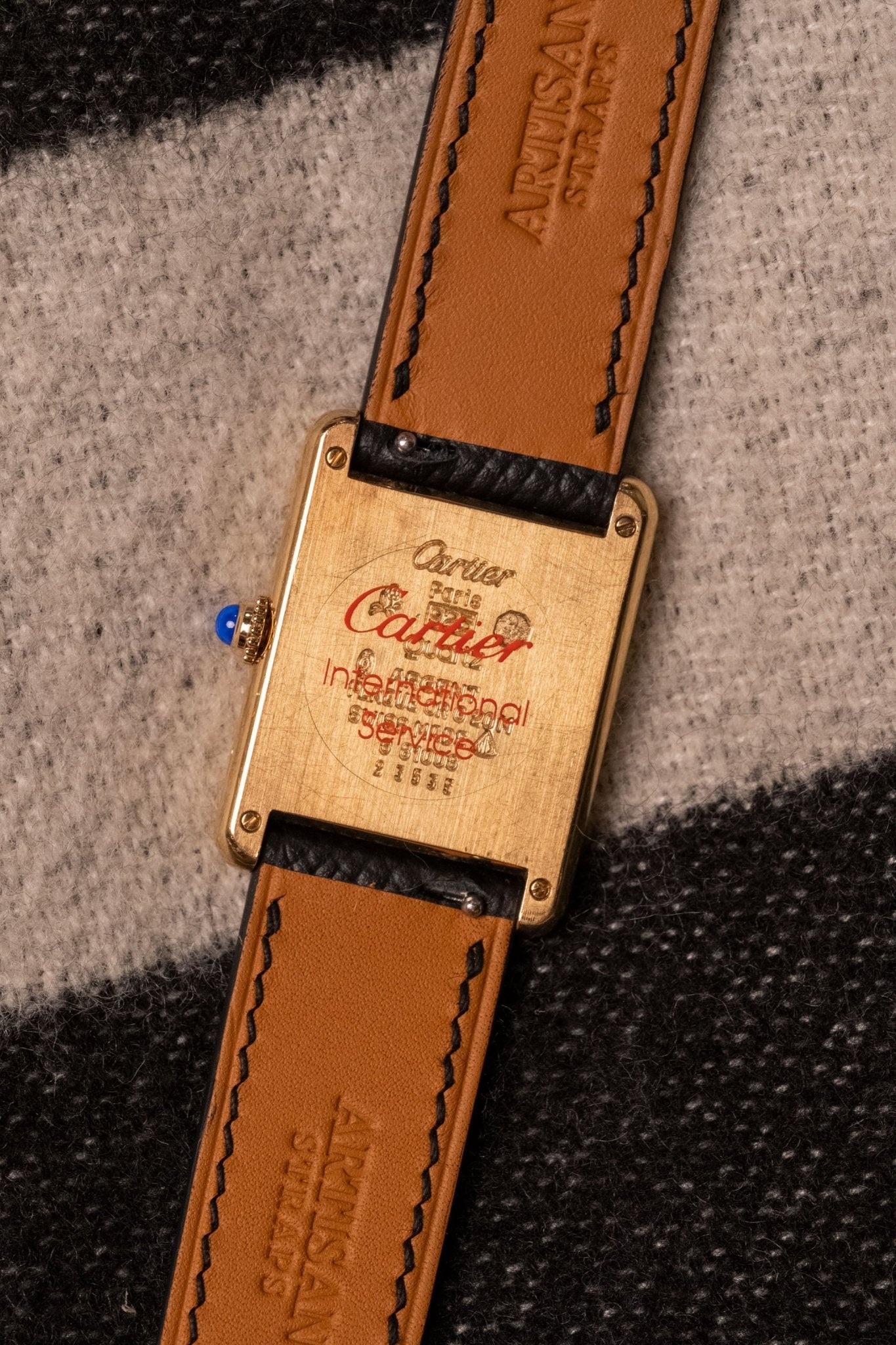 1990 Cartier Tank Vermeil Black Onyx Dial - Wrist Story Pty Ltd