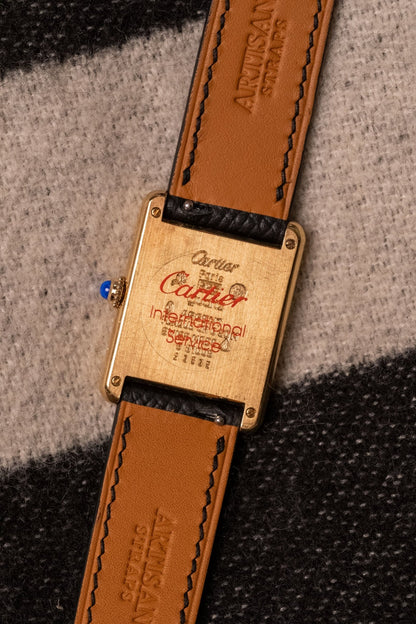 1990 Cartier Tank Vermeil Black Onyx Dial - Wrist Story Pty Ltd