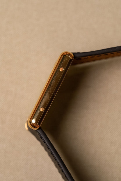 1990s Cartier Tank Vermeil Column Dial Large Quartz case profile side view