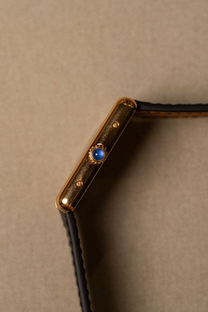 1990s Cartier Tank Vermeil Column Dial Large Quartz case profile side view