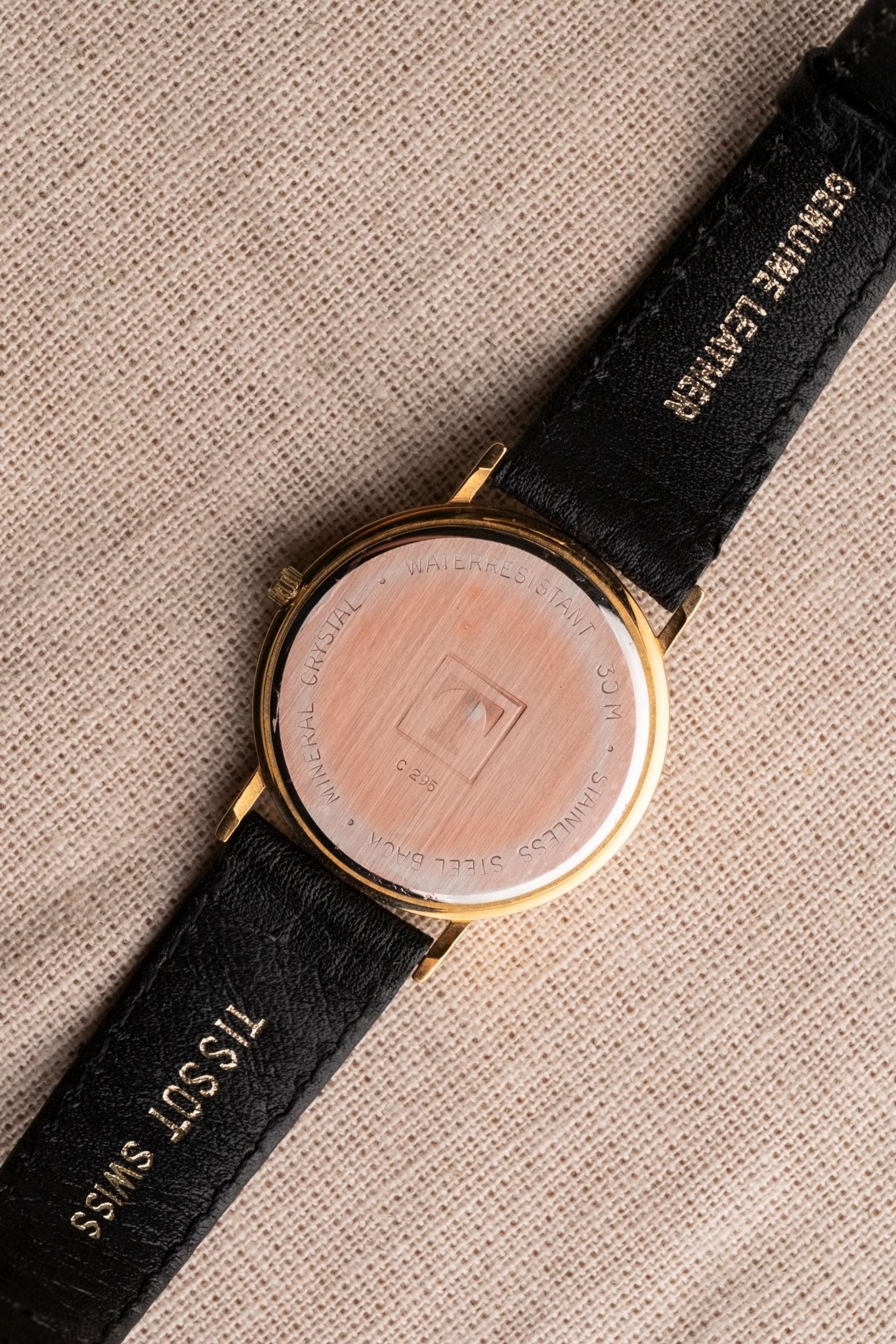 1990s Tissot C265 Moonphase Triple Calendar Quartz caseback view