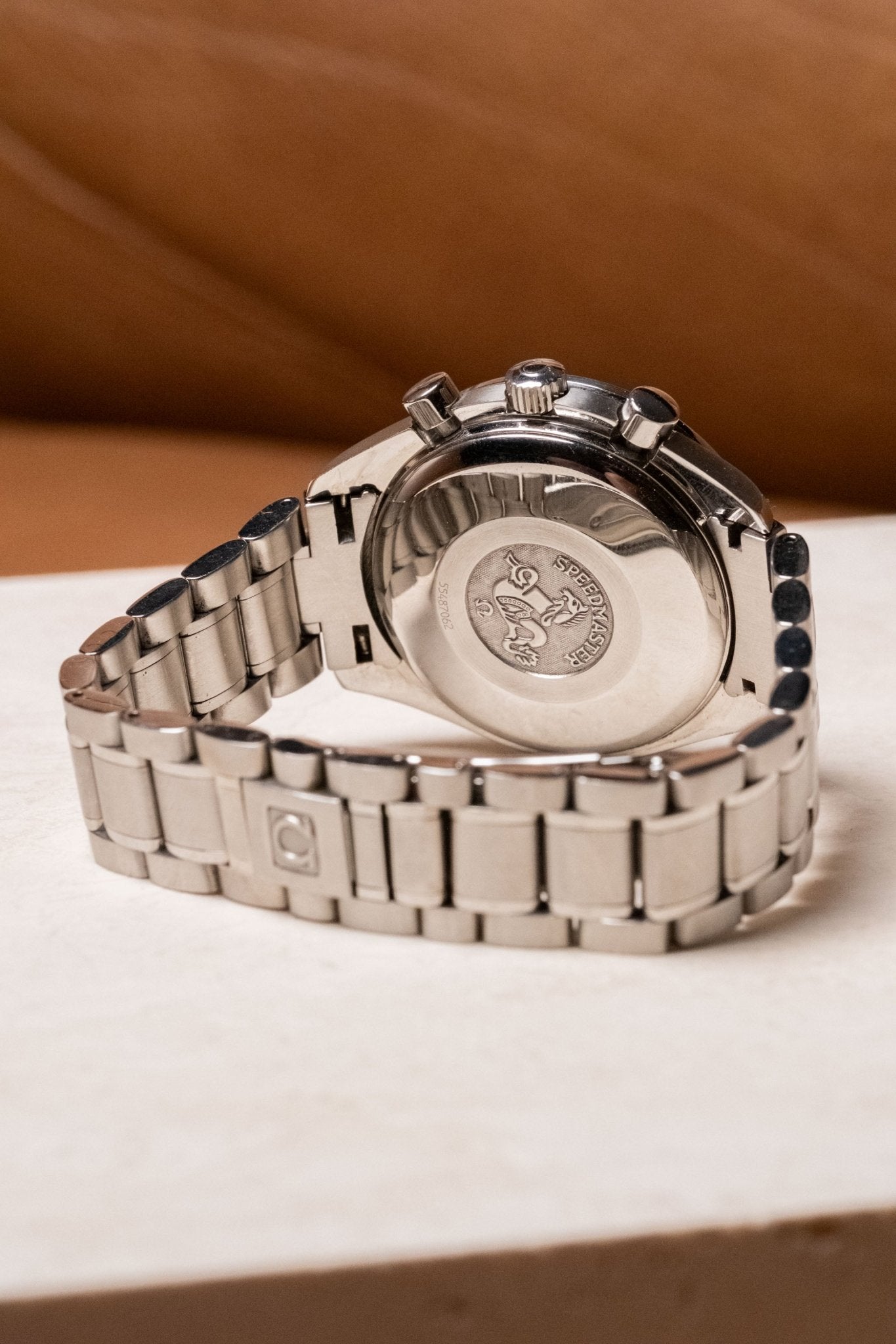 1993 OMEGA Speedmaster Triple Day-Date Mk40 caseback view