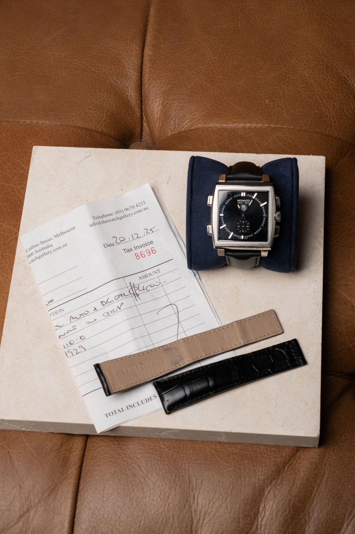 2000s TAG Heuer Monaco Sixty Nine Ref CW9110.FC6177 Black Sunray Dial Mechanical - Digital Flip Chronograph Watch - Wristory