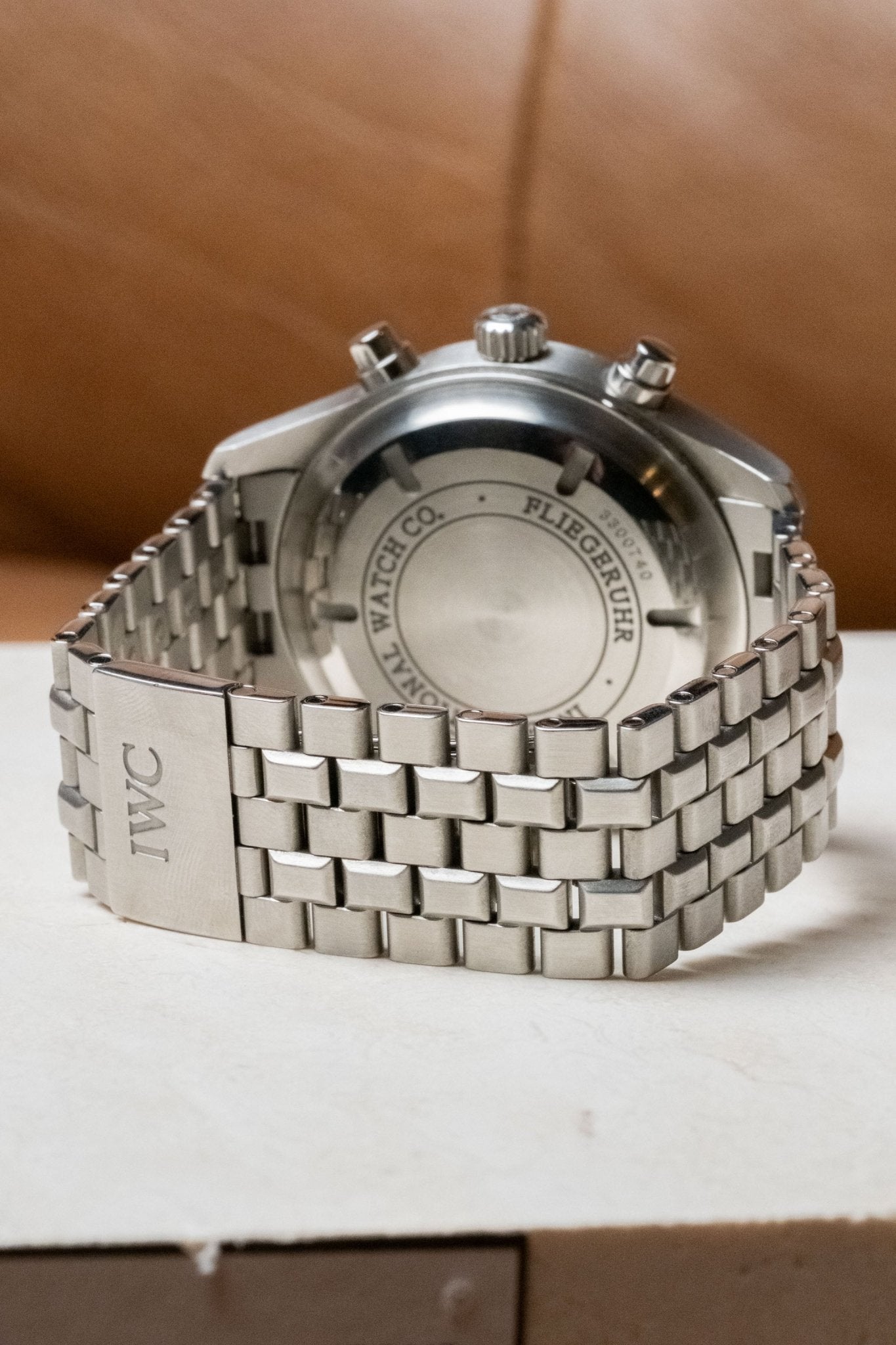 2007 IWC Schaffhausen Pilot’s Watch Chronograph IW371704 caseback view