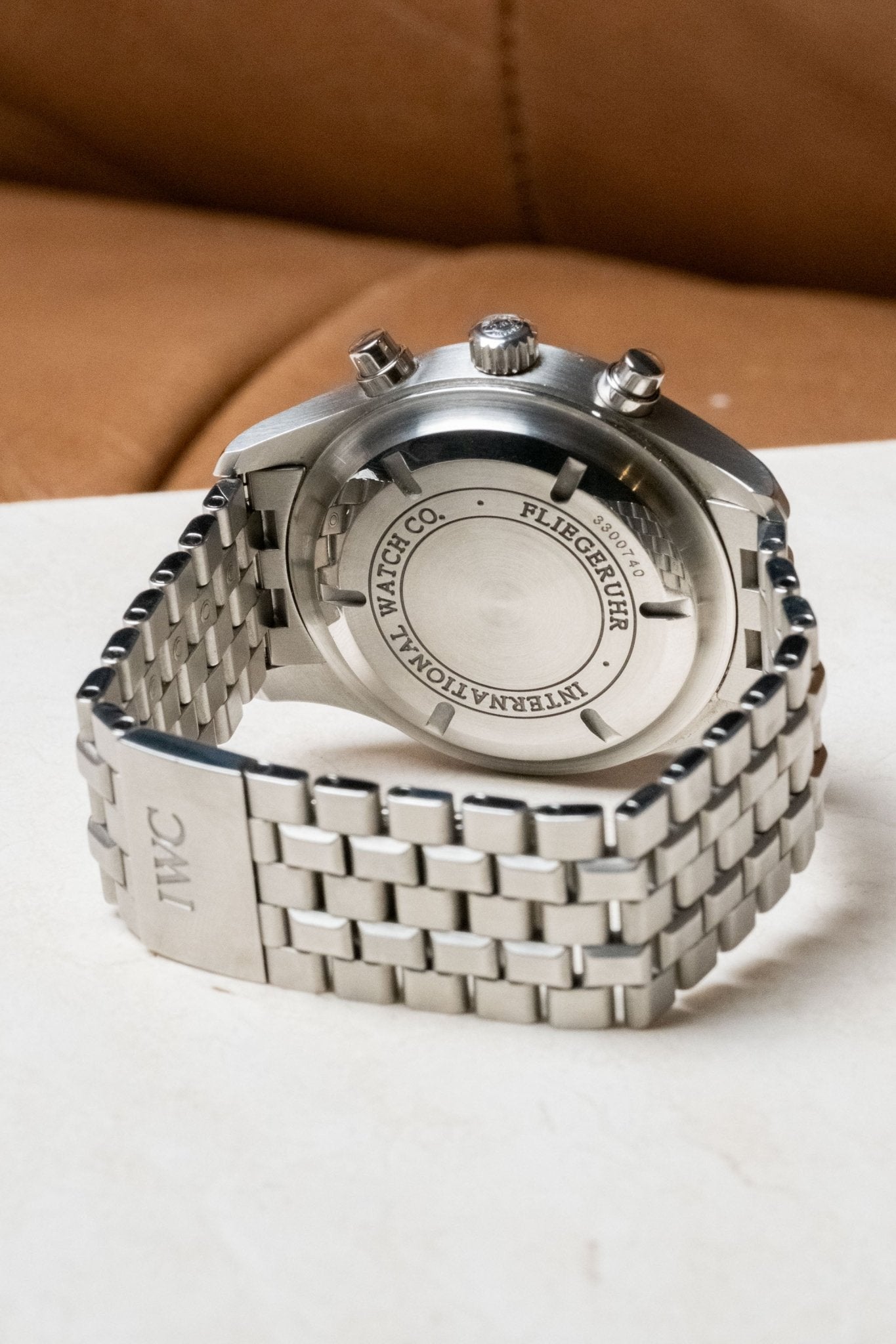 2007 IWC Schaffhausen Pilot’s Watch Chronograph IW371704 caseback view