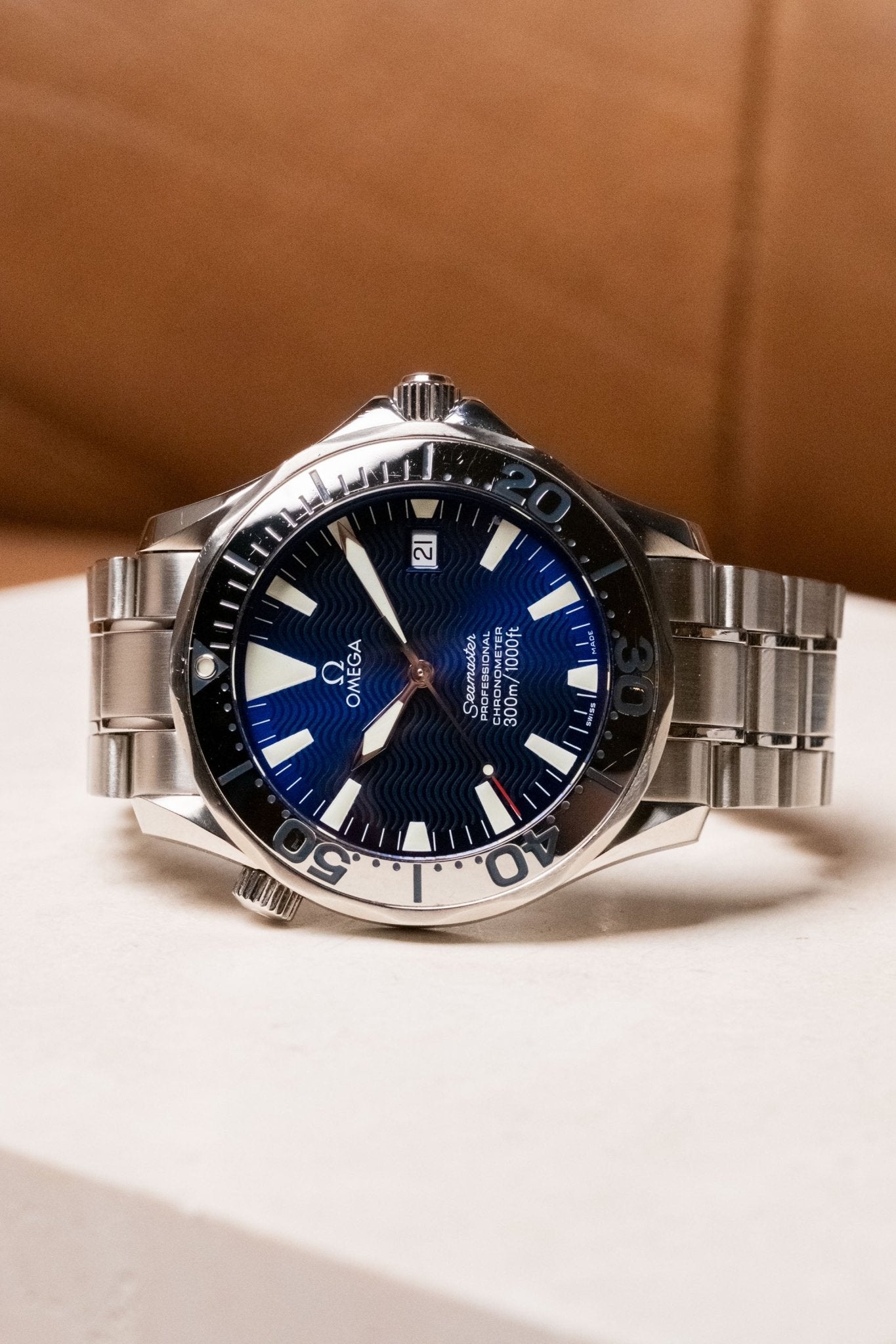 2007 OMEGA Seamaster Diver 300M 41mm Electric Blue Dial Automatic Ref 2250.80 - Wristory