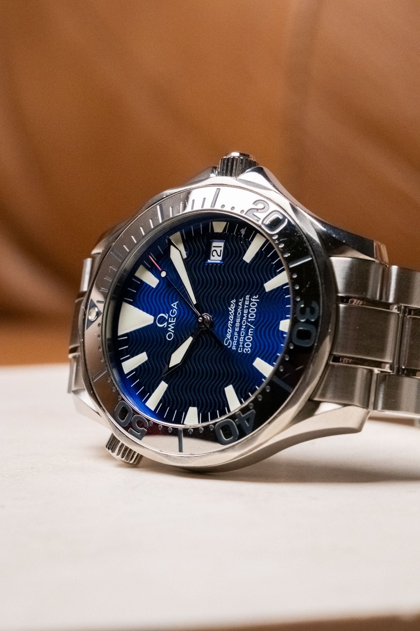 2007 OMEGA Seamaster Diver 300M 41mm Electric Blue Dial Automatic Ref 2250.80 - Wristory