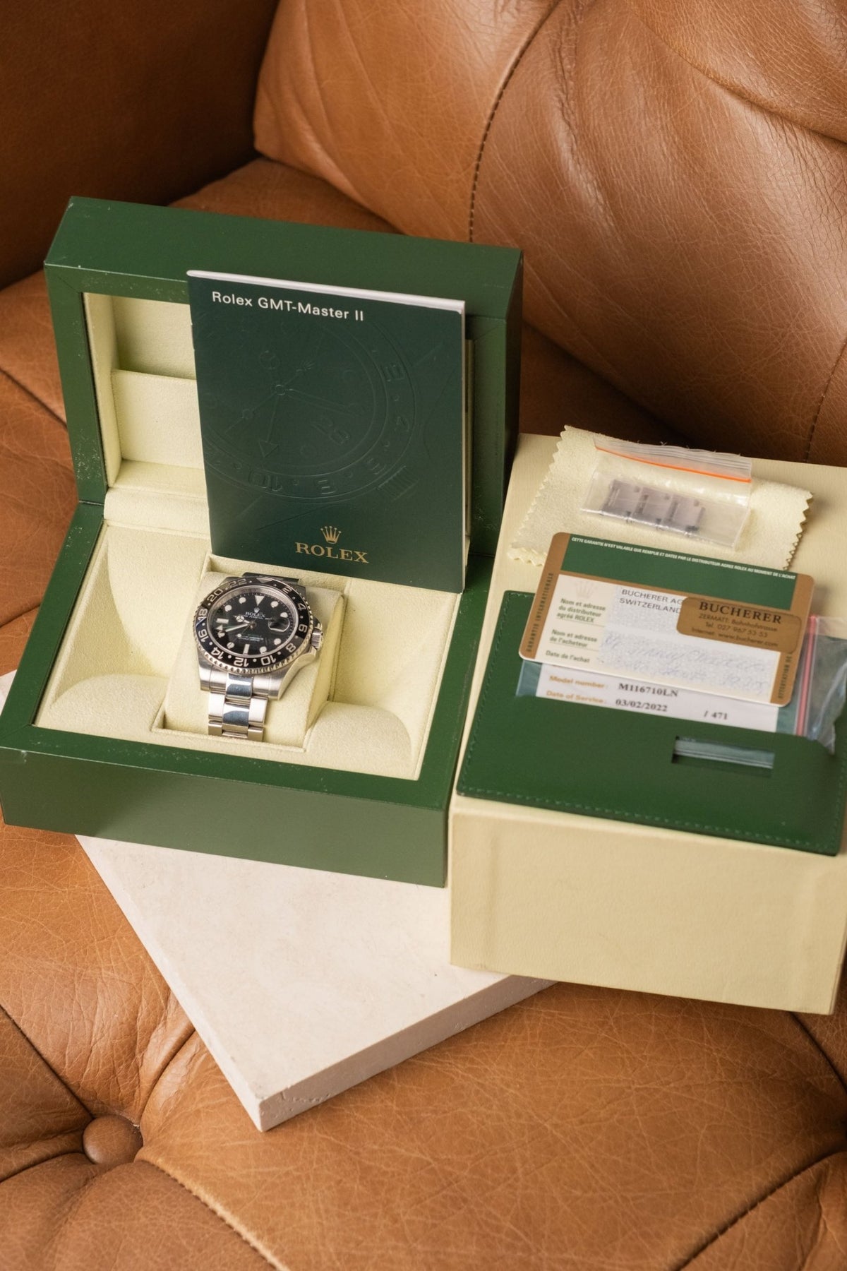 2009 Rolex GMT-Master Green Arrow 116710LN with RSC - Wristory