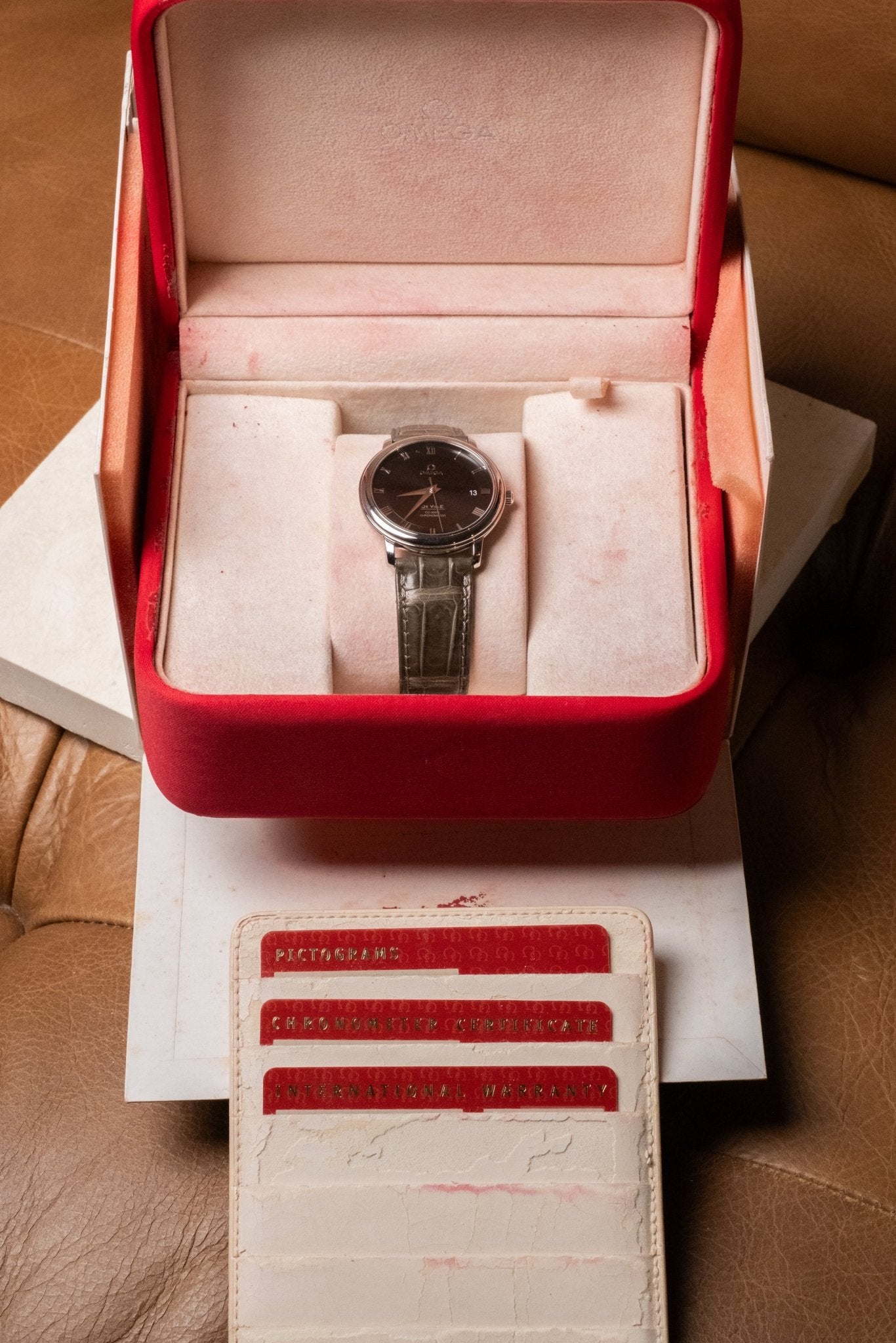 2012 OMEGA Deville Prestige 4875.50.01 full set box and papers