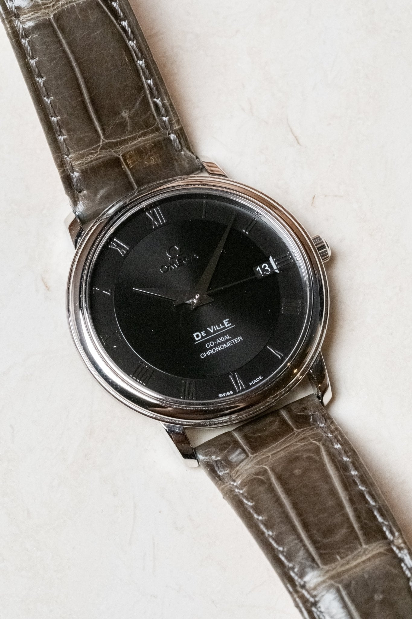 2012 OMEGA Deville Prestige 4875.50.01 dial detail close-up