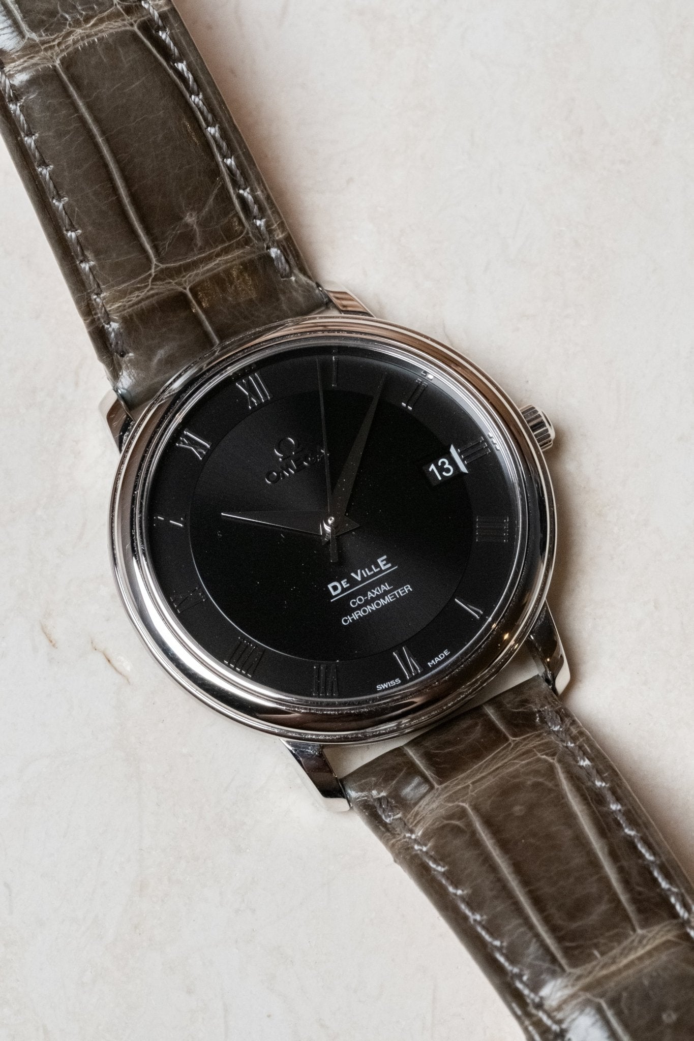 2012 OMEGA Deville Prestige 4875.50.01 dial detail close-up