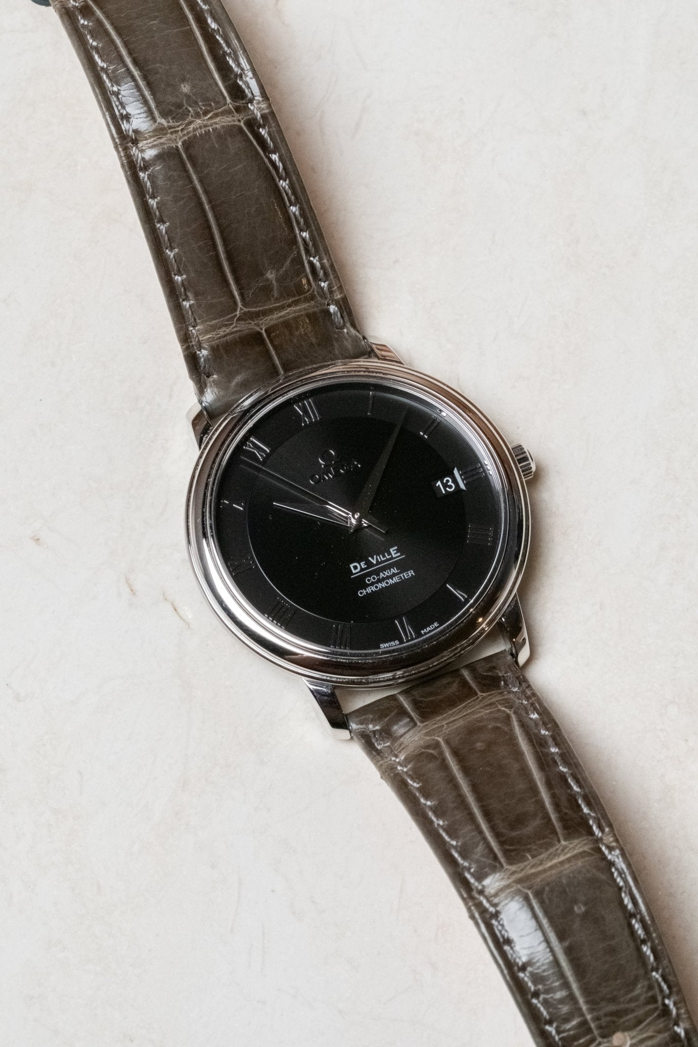 2012 OMEGA Deville Prestige 4875.50.01 dial detail close-up