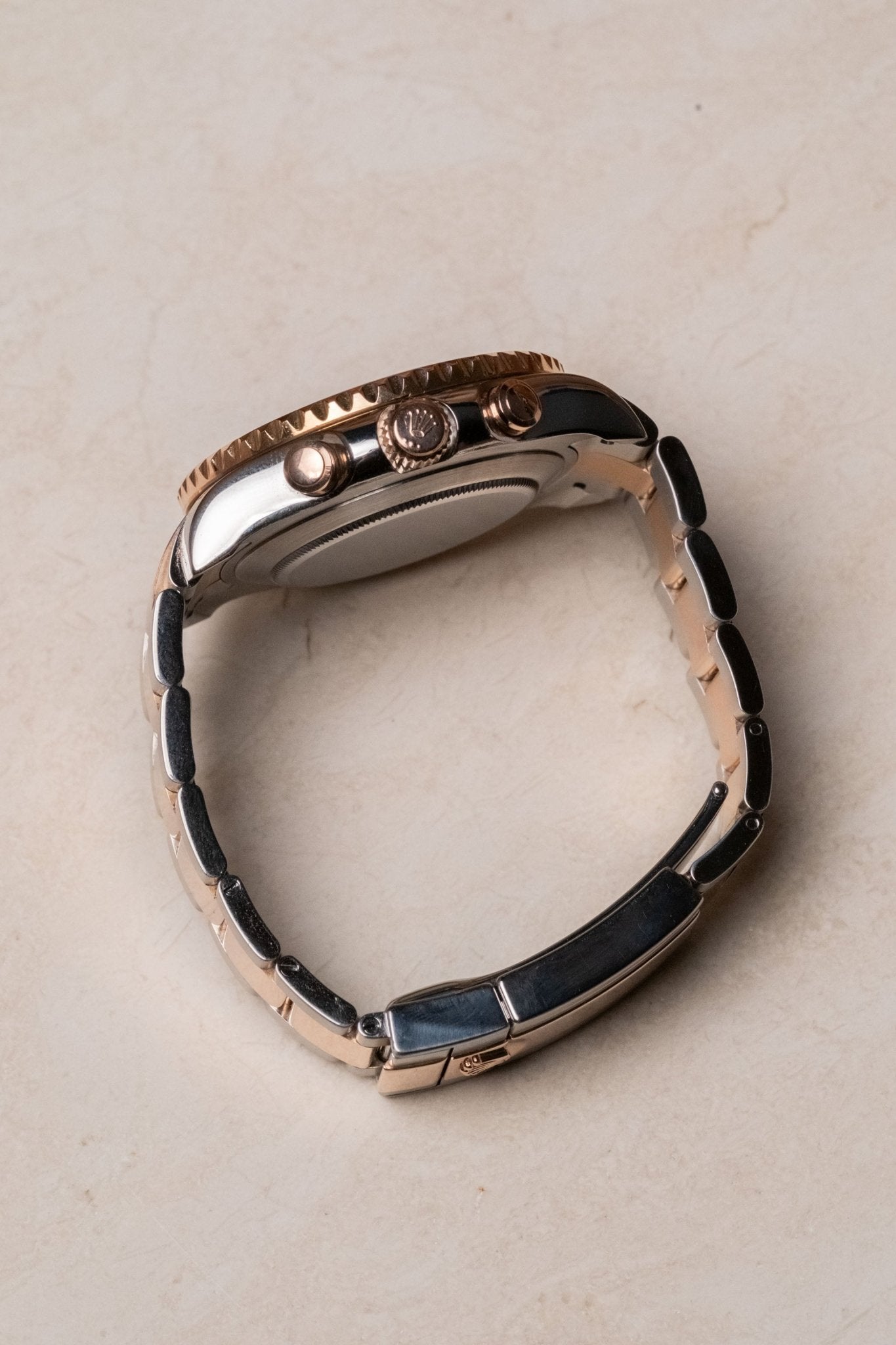 2012 Rolex Yacht-Master II Two-Tone Everose Gold 116681 case profile side view