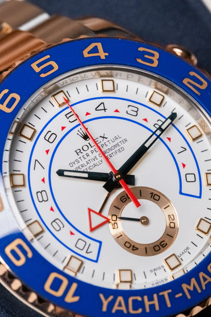 2012 Rolex Yacht-Master II Two-Tone Everose Gold 116681 dial detail close-up