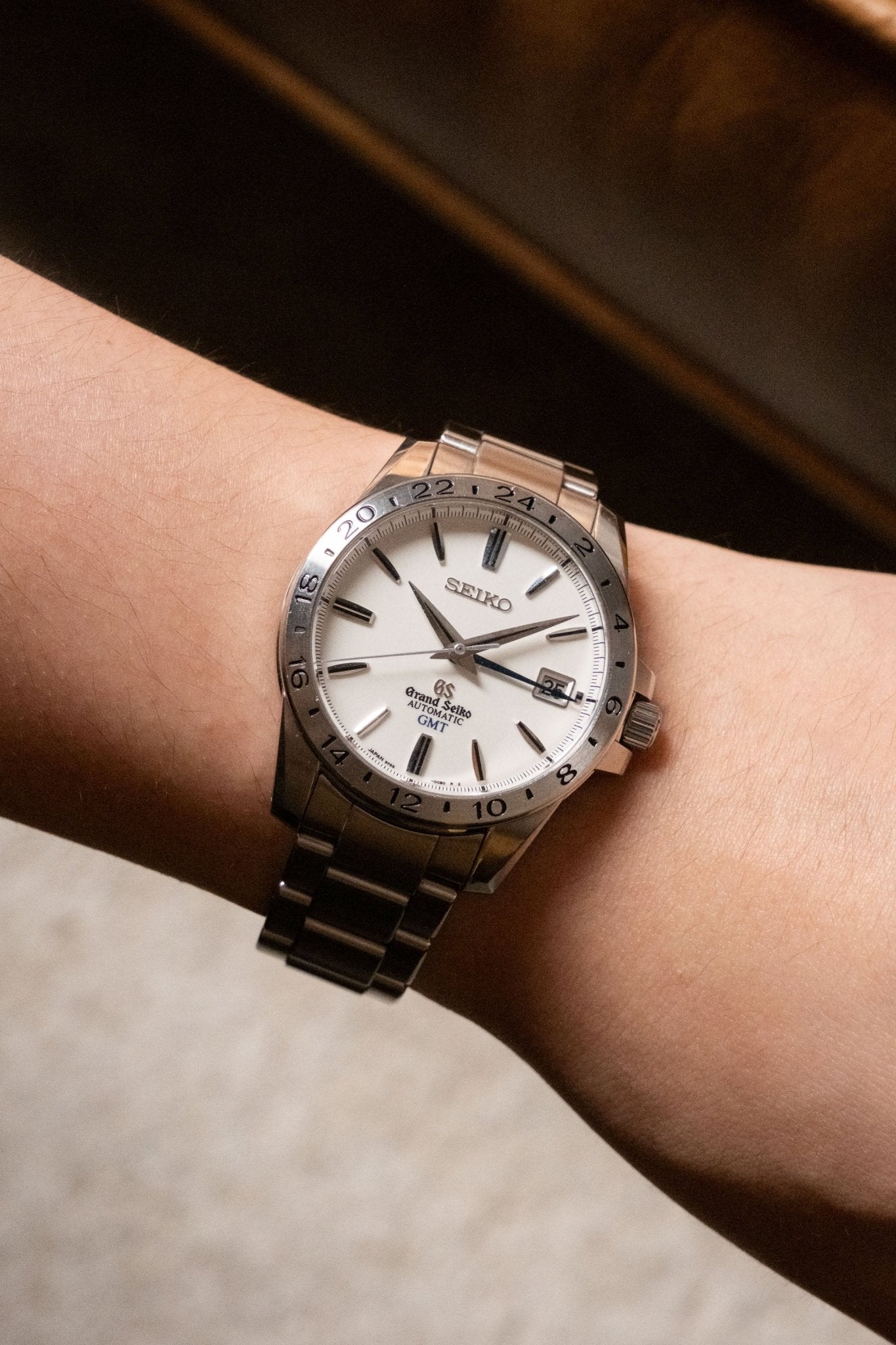 2014 Grand Seiko GMT Polar White Dial SBGM025 pre-owned watch Wristory Melbourne