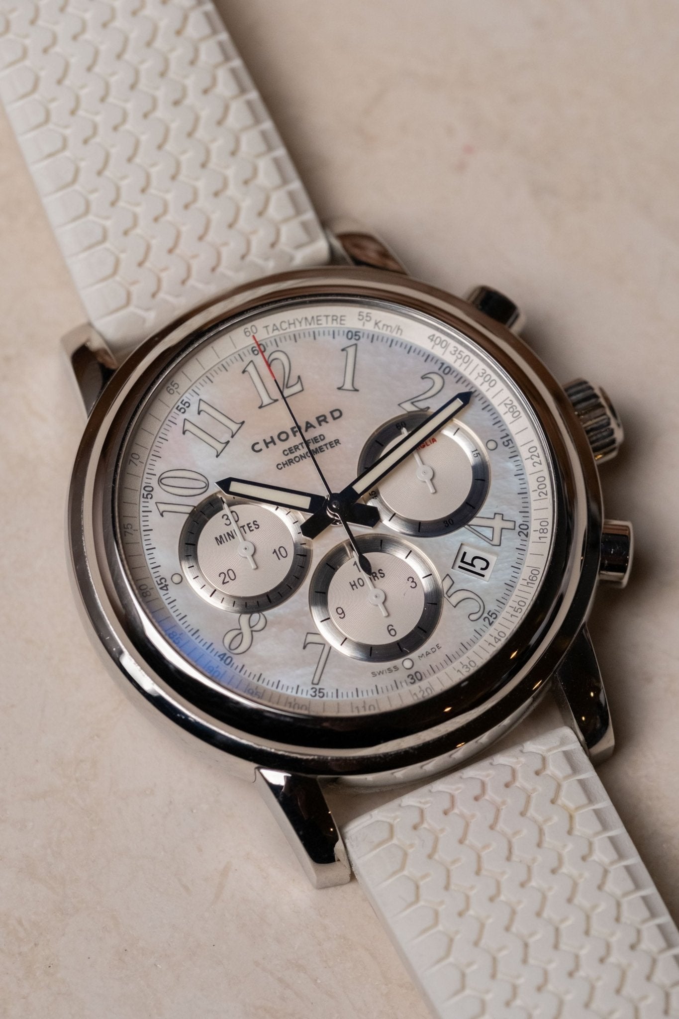 2015 Chopard 1000 Mille Miglia Mother of Pearl Chronograph 42mm Ref. 168511 - 3018 - Wristory