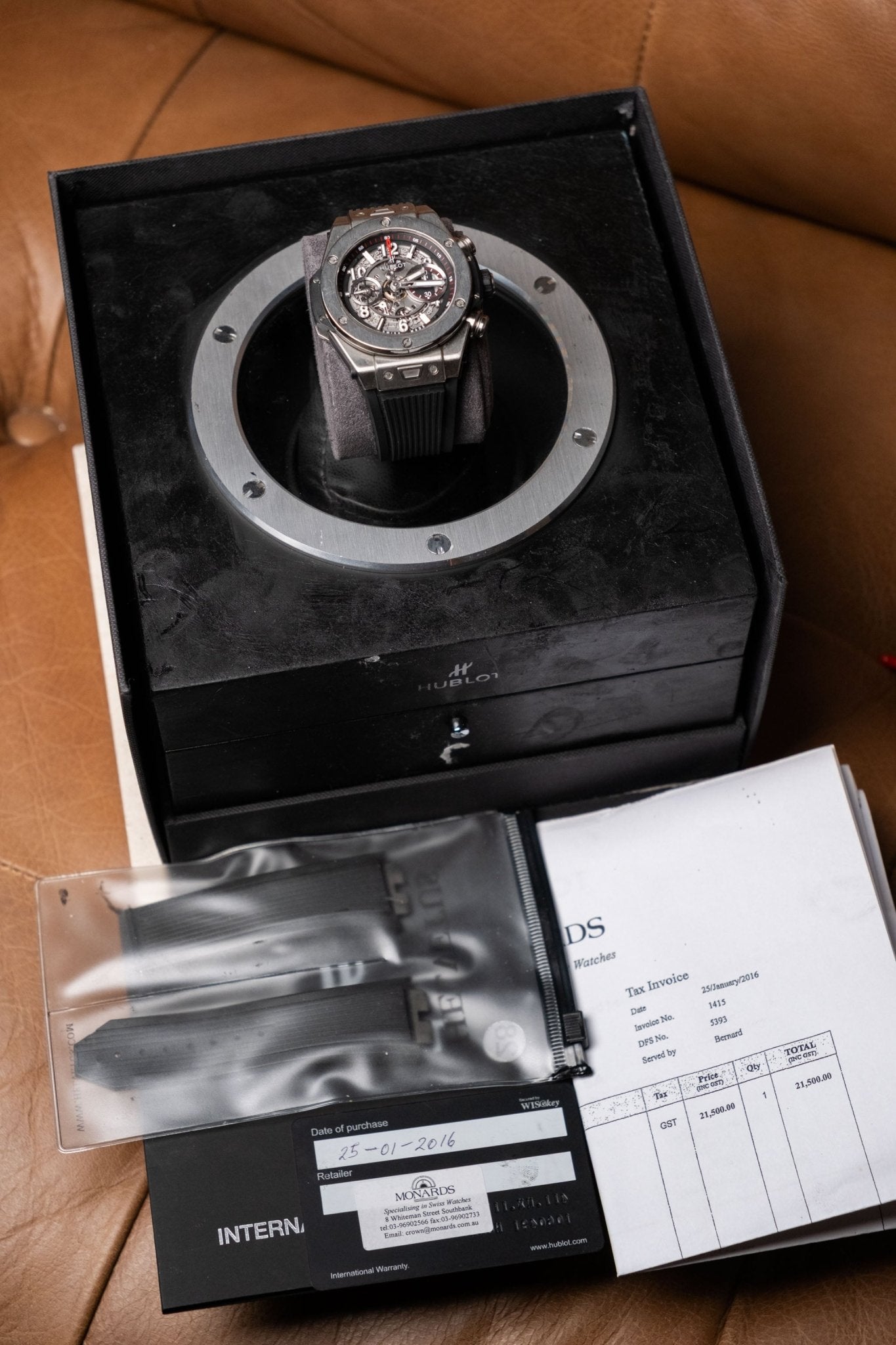 2016 Hublot Big Bang Unico Titanium Skeleton 411.NX.1170.RX full set box and papers