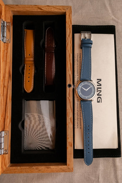 2017 MING 17.01 Titanium Mosaic Guilloché Blue Dial - Wrist Story Pty Ltd