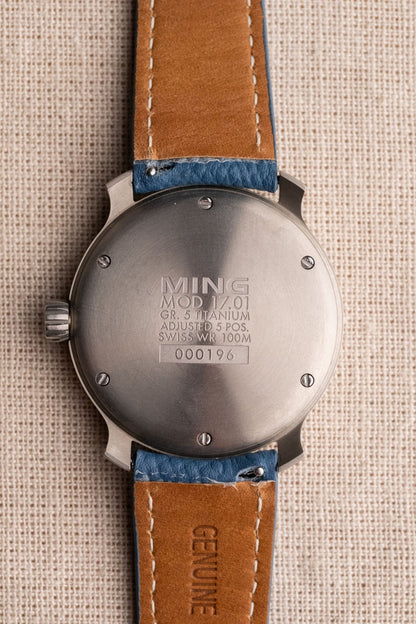 2017 MING 17.01 Titanium Mosaic Guilloché Blue Dial - Wrist Story Pty Ltd