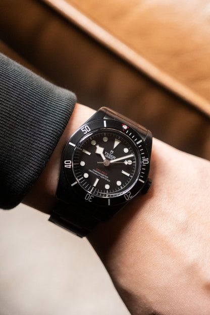 2018 Tudor Black Bay Steel Dark PVD Bracelet 79230DK dial detail close-up