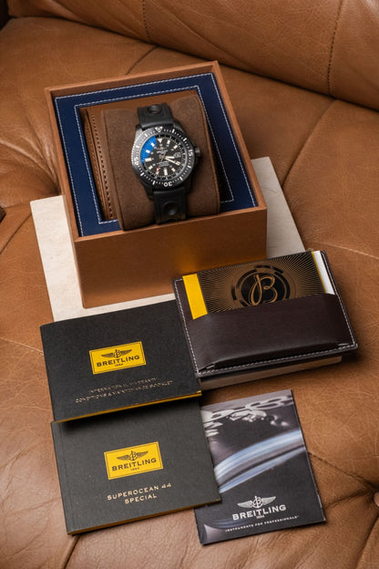 2019 Breitling Superocean 44mm Special Black Steel Case M1739313 full set box and papers