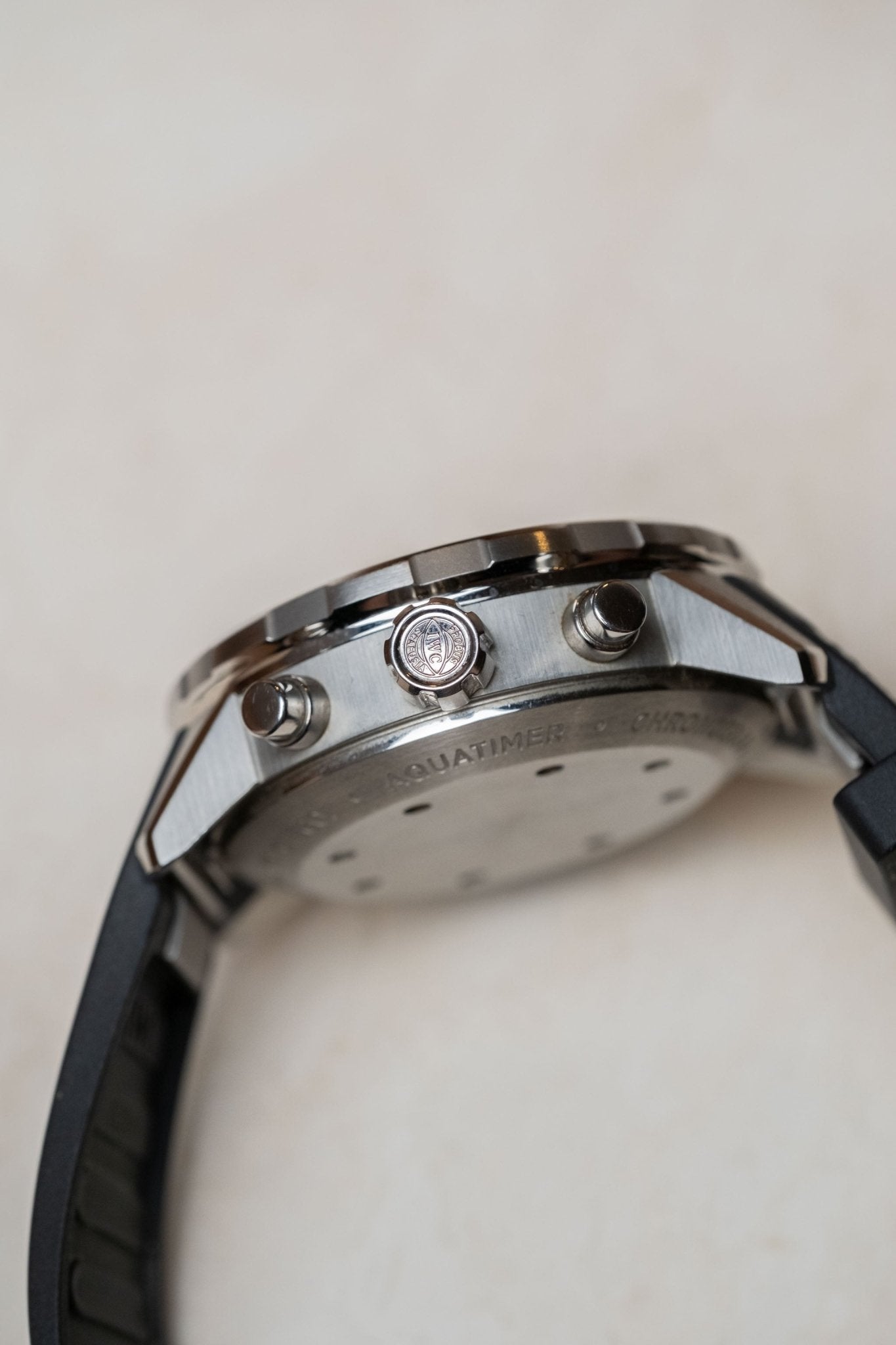2019 IWC Schaffhausen Aquatimer Chronograph case profile side view