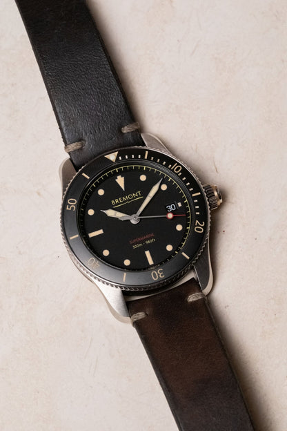 2020 Bremont Supermarine Type 300 S301-BK dial detail close-up