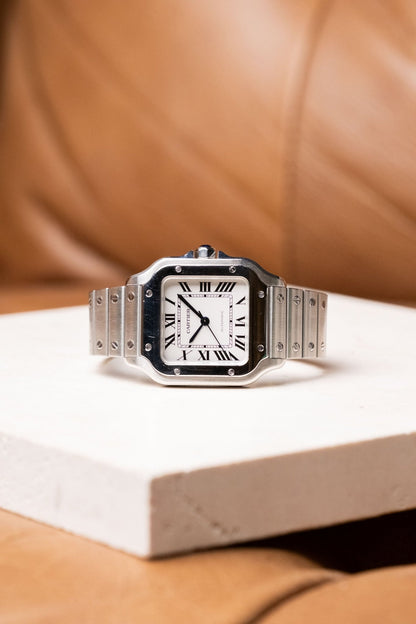 2020 Cartier Santos Medium White Dial Ref. WSSA0029 - Wristory