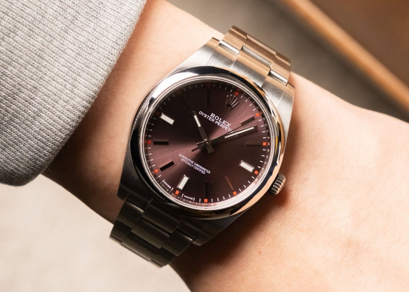 2020 Rolex Oyster Perpetual 39 Red Grape Ref. 114300 - Wristory