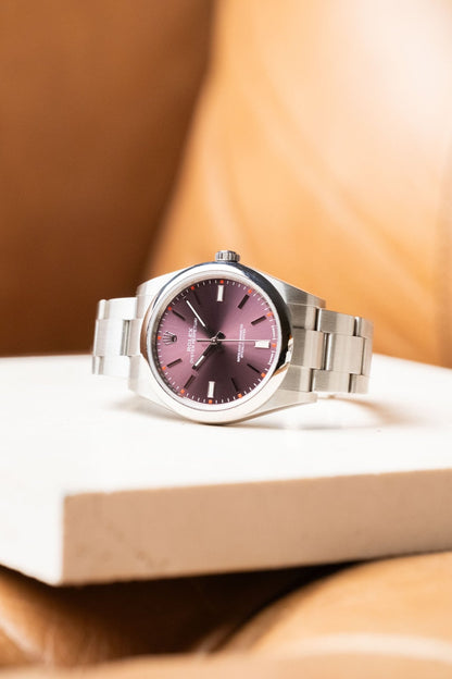 2020 Rolex Oyster Perpetual 39 Red Grape Ref. 114300 - Wristory