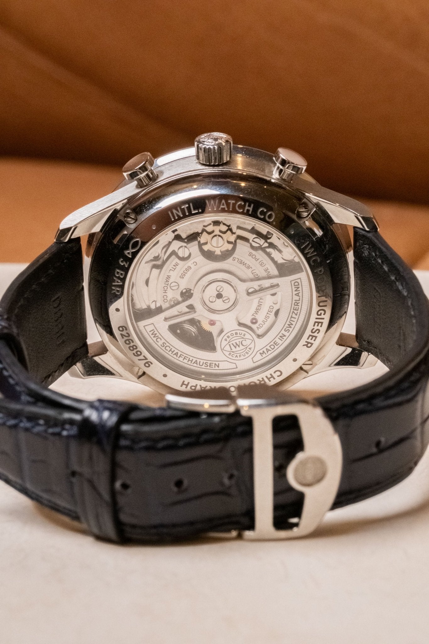 2021 IWC Schaffhausen Portugieser Chronograph caseback view