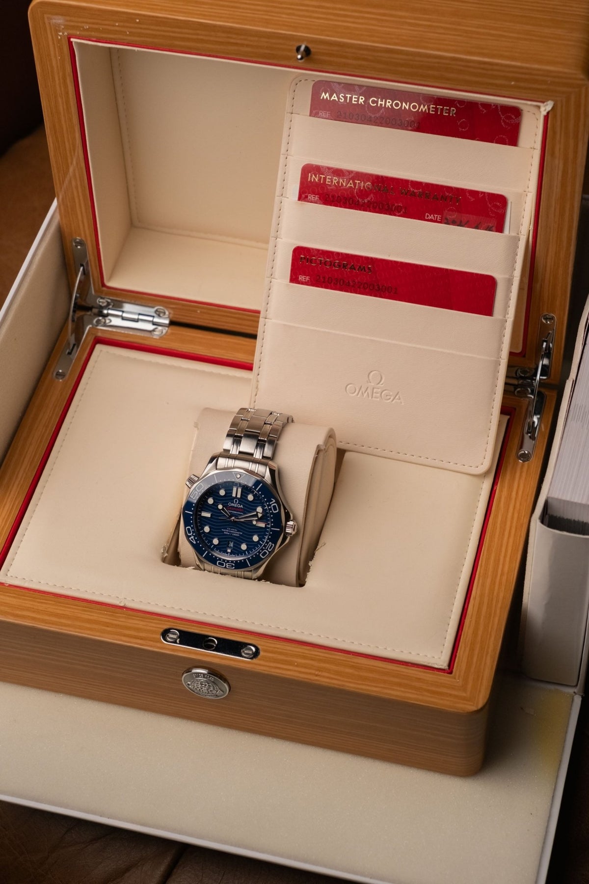 2021 Omega Seamaster Diver 300M Blue Dial on Bracelet Ref. 210.30.42.20.03.001 - Wristory